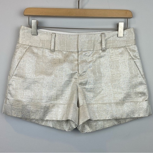Club Monaco Silver Cream High Waist Shorts - Picture 2 of 10